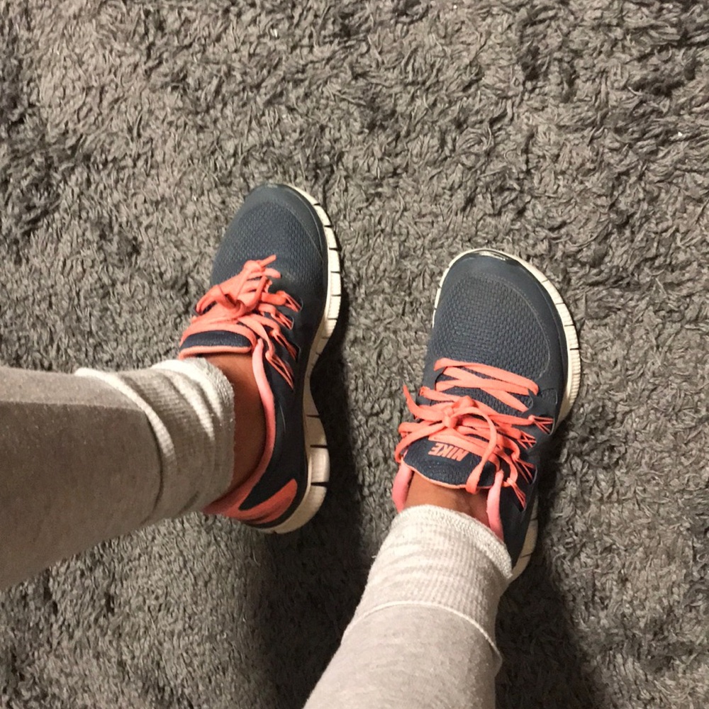 Grey and pink Nike Free Run size 6 price firm